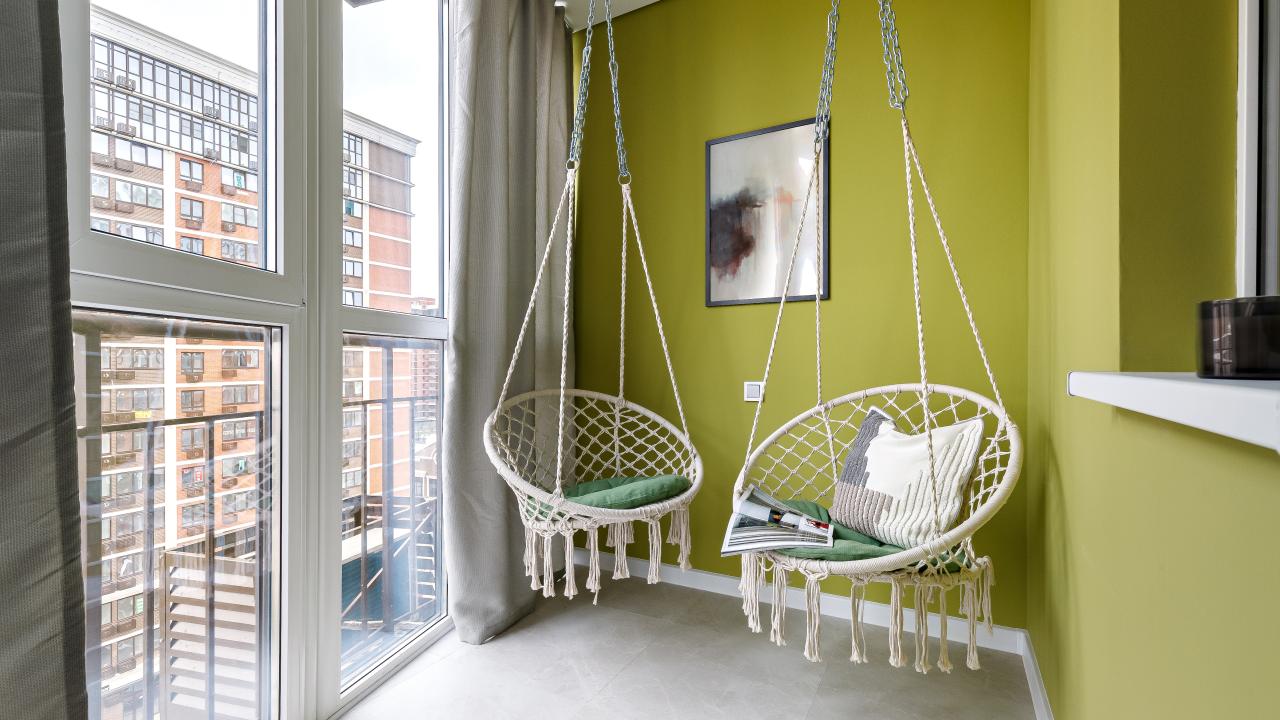 Real photos of Stylish apartment with a swing in the Airplane residential complex