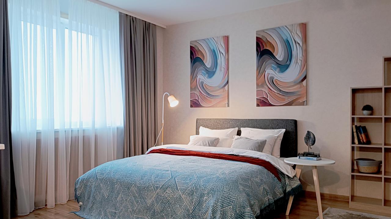 Real photos of Stella apartments of the Den House chain in the Five Star residential complex