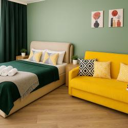 1-комнатные апартаменты студия Солнечная без балкона (мансарда)