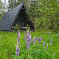 Коттедж №15 A-Frame (с террасой, кондиционером и камином без купели)