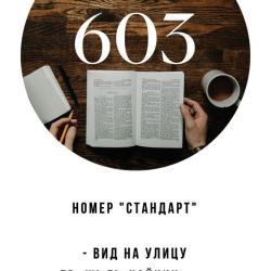 Номер стандарт с 1 двуспальной кроватью #603