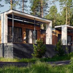 Коттедж улучшенный с общей террасой и видом на лес