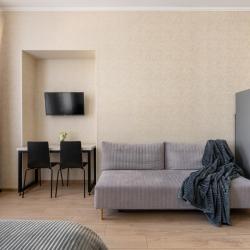 1-комнатные апартаменты студия с 1 двуспальной кроватью