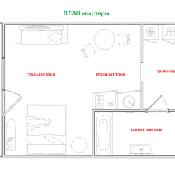 1-комнатные апартаменты стандарт Loft 50 метров над землёй