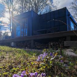 Дом с купелью с панорамными окнами и открытой террасой #5