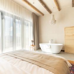 Номер люкс с 1 двуспальной кроватью, ванной и террасой