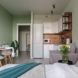 3-местные 1-комнатные апартаменты студия Воронеж, ул. Ломоносова, д. 84 с 1 двуспальной кроватью