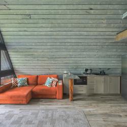 Коттедж №15 A-Frame (с террасой, кондиционером и камином без купели)