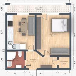 1-комнатные апартаменты стандарт