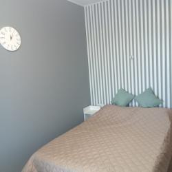 1-комнатные апартаменты улучшенные Серая квартира-студия с одной большой кроватью