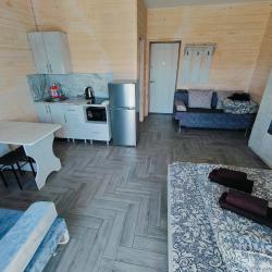 Комната студия с кухней и балконом