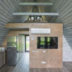 Коттедж №15 A-Frame (с террасой, кондиционером и камином без купели)