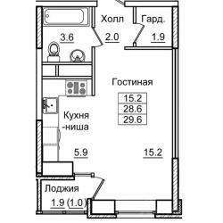 1-комнатные апартаменты стандарт