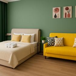 1-комнатные апартаменты студия Солнечная без балкона (мансарда)