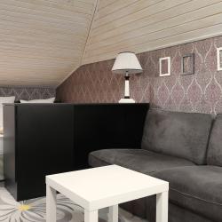 Номер студия с 1 двуспальной кроватью (мансарда)