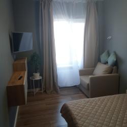 1-комнатные апартаменты улучшенные Серая квартира-студия с одной большой кроватью