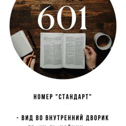 Номер стандарт с 1 двуспальной кроватью #601
