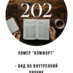 Номер комфорт с 1 двуспальной кроватью #202