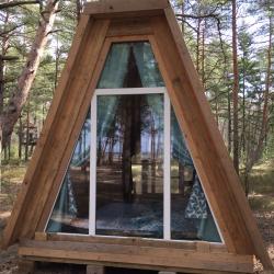 А-фрейм с 4 односпальными кроватями (удобства на территории)