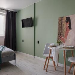 3-местные 1-комнатные апартаменты студия Воронеж, ул. Ломоносова, д. 84 с 1 двуспальной кроватью