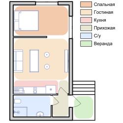 Номер стандарт с 1 двуспальной кроватью