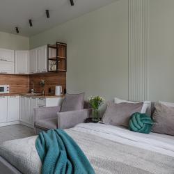 3-местные 1-комнатные апартаменты студия Воронеж, ул. Ломоносова, д. 84 с 1 двуспальной кроватью