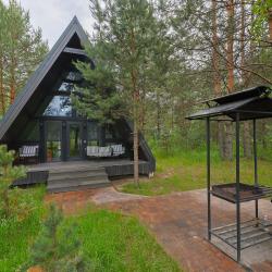 Коттедж №15 A-Frame (с террасой, кондиционером и камином без купели)
