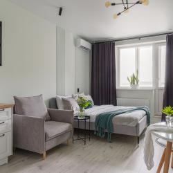 3-местные 1-комнатные апартаменты студия Воронеж, ул. Ломоносова, д. 84 с 1 двуспальной кроватью