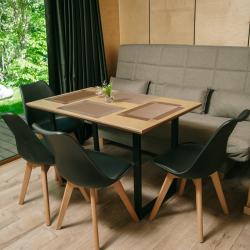 Дом с купелью с панорамными окнами и открытой террасой #5