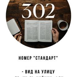 Номер стандарт с 1 двуспальной кроватью #302
