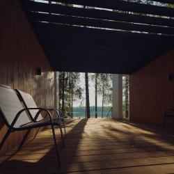 Коттедж улучшенный с общей террасой и видом на лес