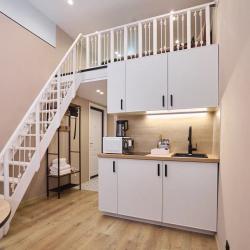 2-местные 1-комнатные апартаменты студия с 1 двуспальной кроватью