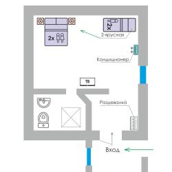 Номер эконом семейный с 1 двуспальной кроватью