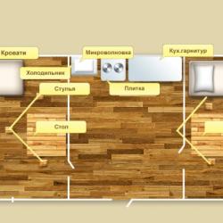 Бунгало эконом с 3 односпальными кроватями