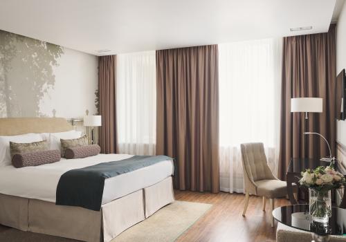 Номер стандарт с 1 двуспальной кроватью вид в Атриум