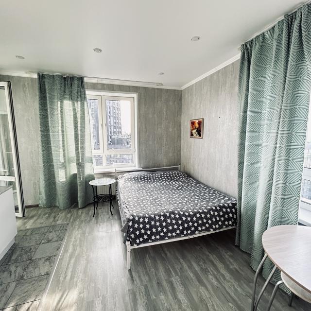 Studio apartment with a magnificent view from the window in the city center.