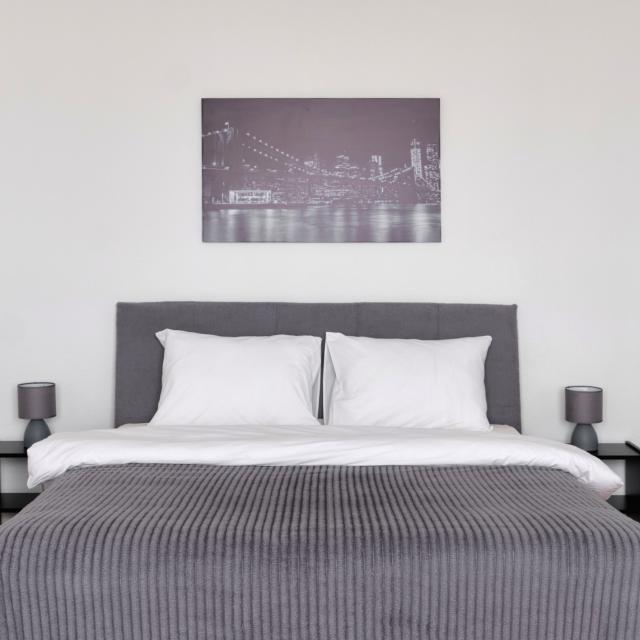 The apartment that says "Welcome"