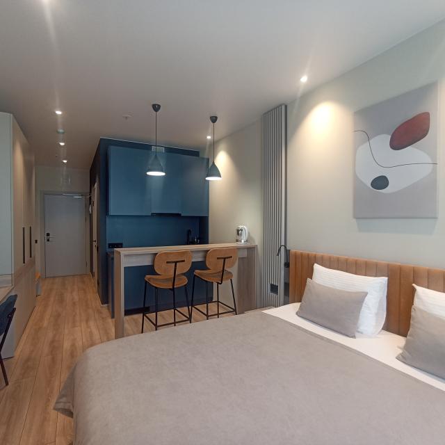 Cozy studio at the Avenir na Ladozhskaya Business class Apartment Hotel