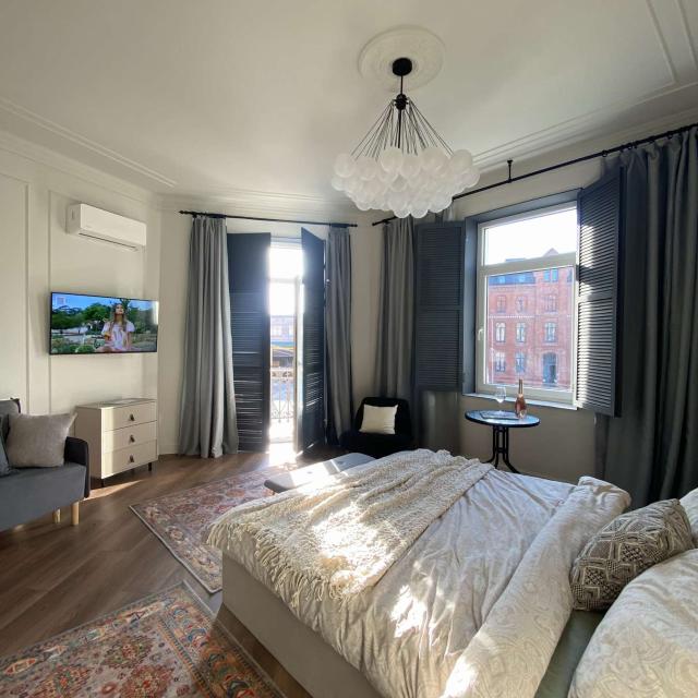 Luxury apartment in a famous building with an Atlas