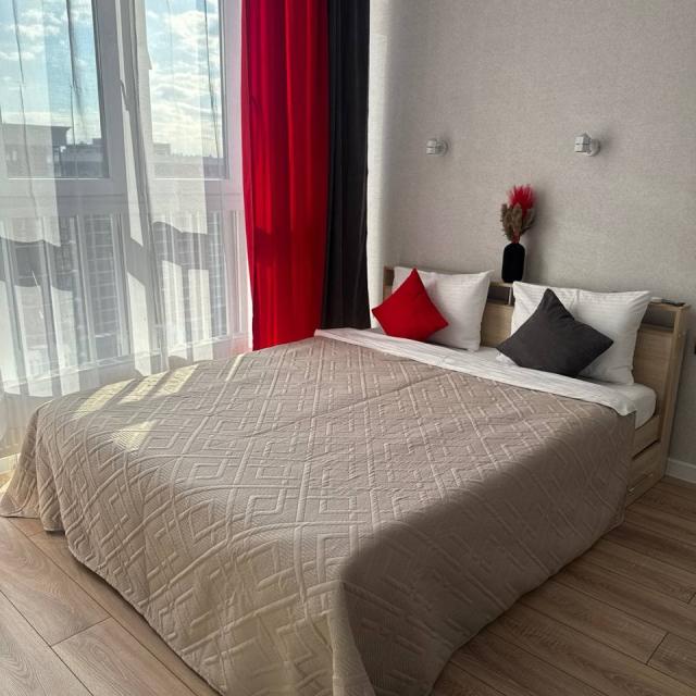 Stylish studio with panoramic window